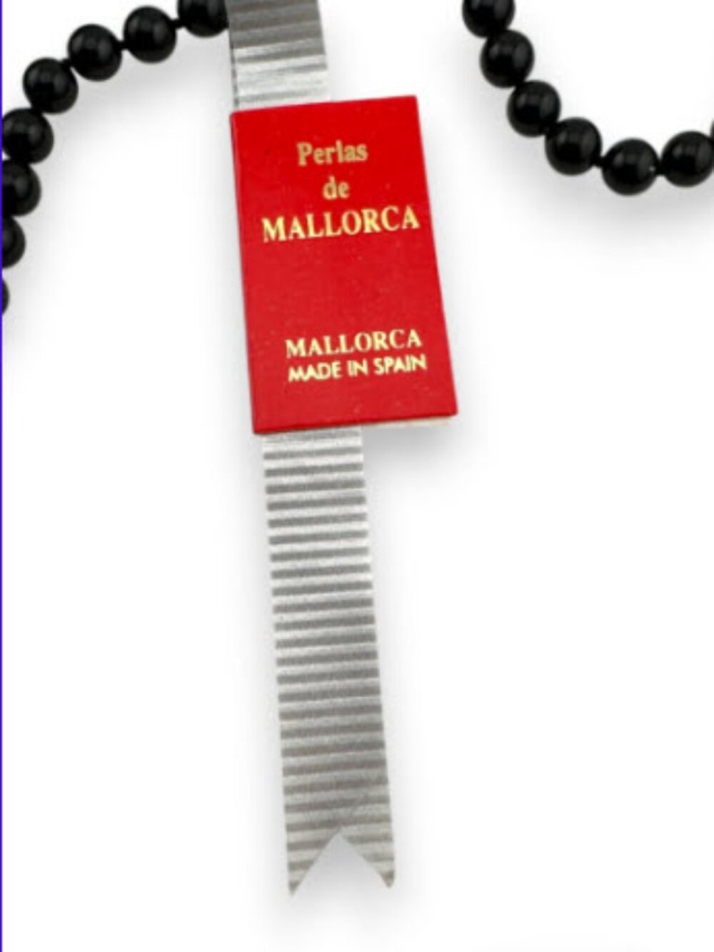 Vintage Mallorca Pearl Choker Black Pearls Made in Spain Original Tag 15" - Picture 8 of 9